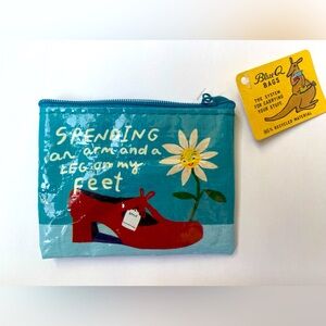 Q Coin Zippered Pouch “Spending an Arm and a Leg on My Feet” - NWT